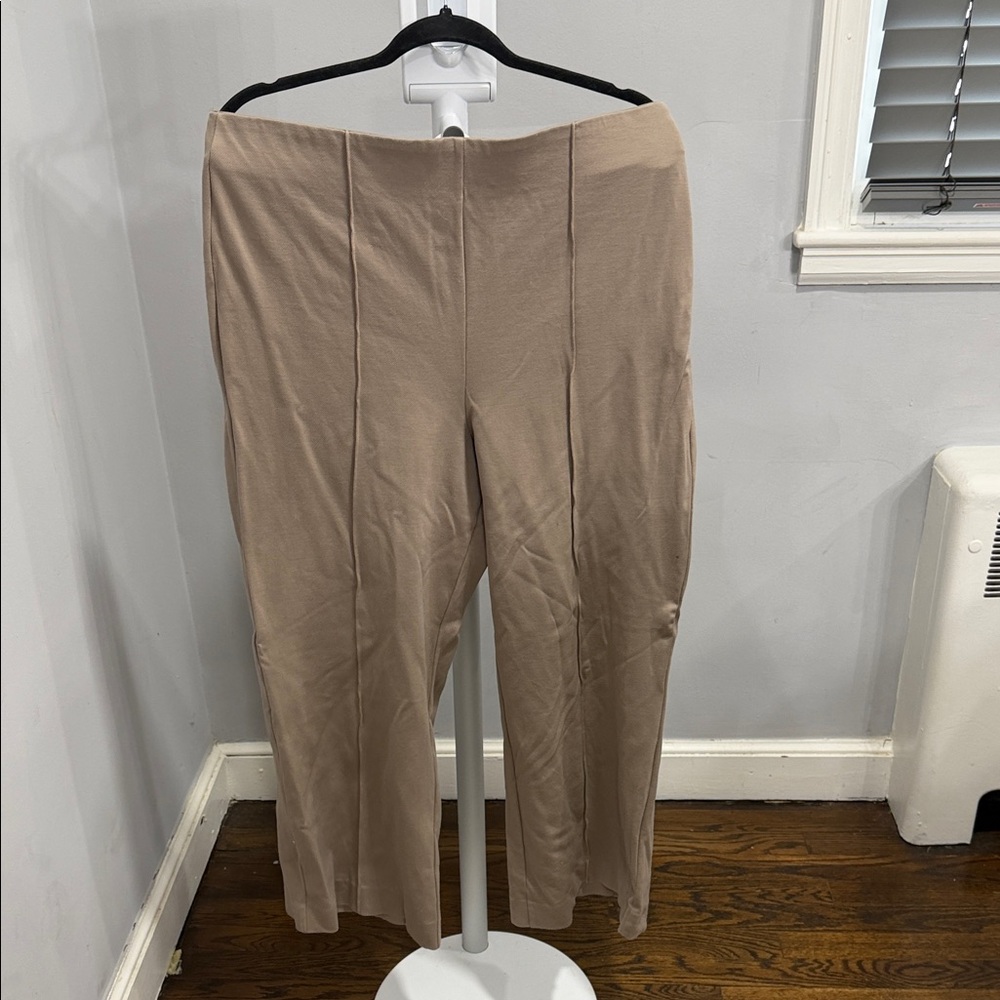 Women's Ann Taylor Tan Pull-on side zip Pants